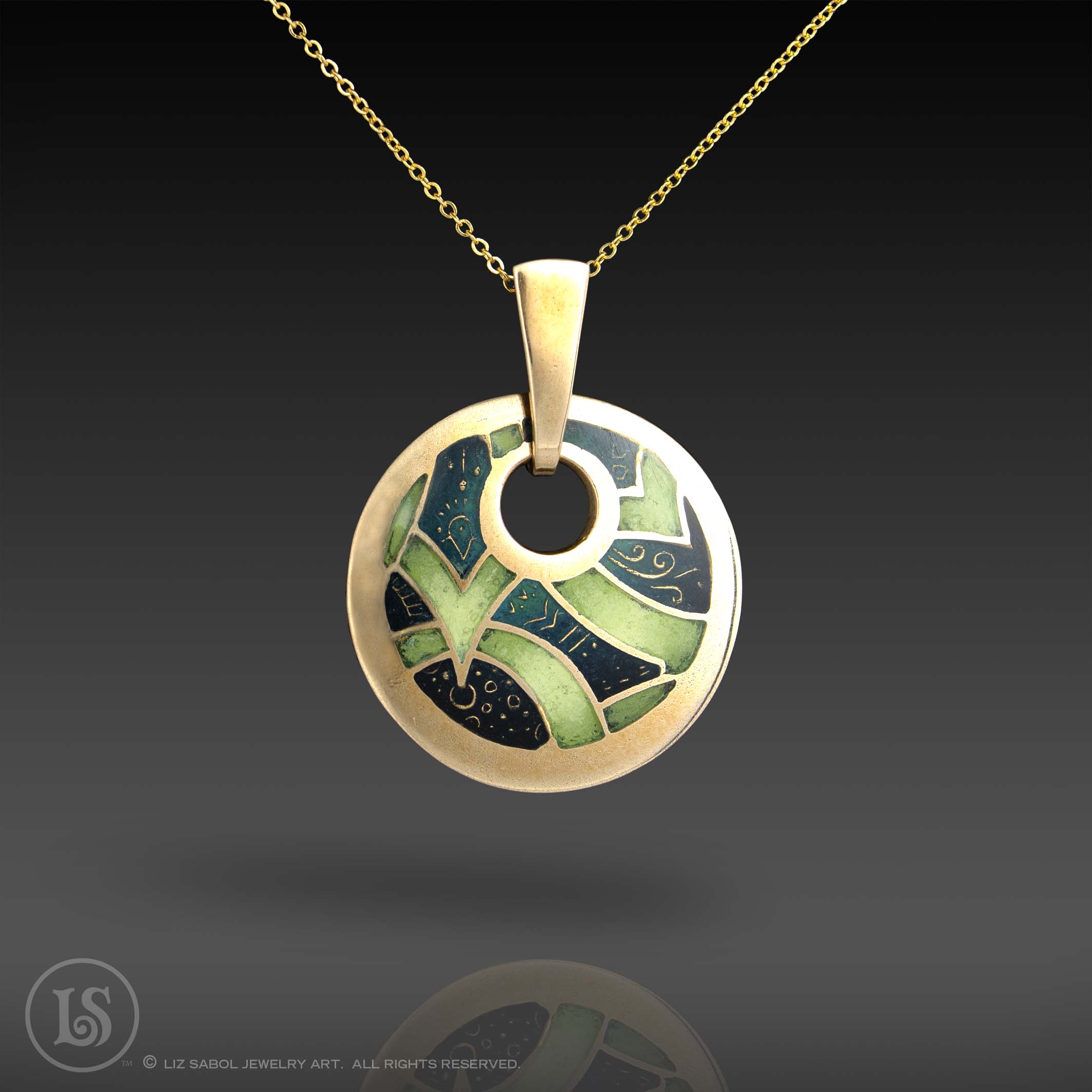 Dreamweaver Small Pendant, Bronze