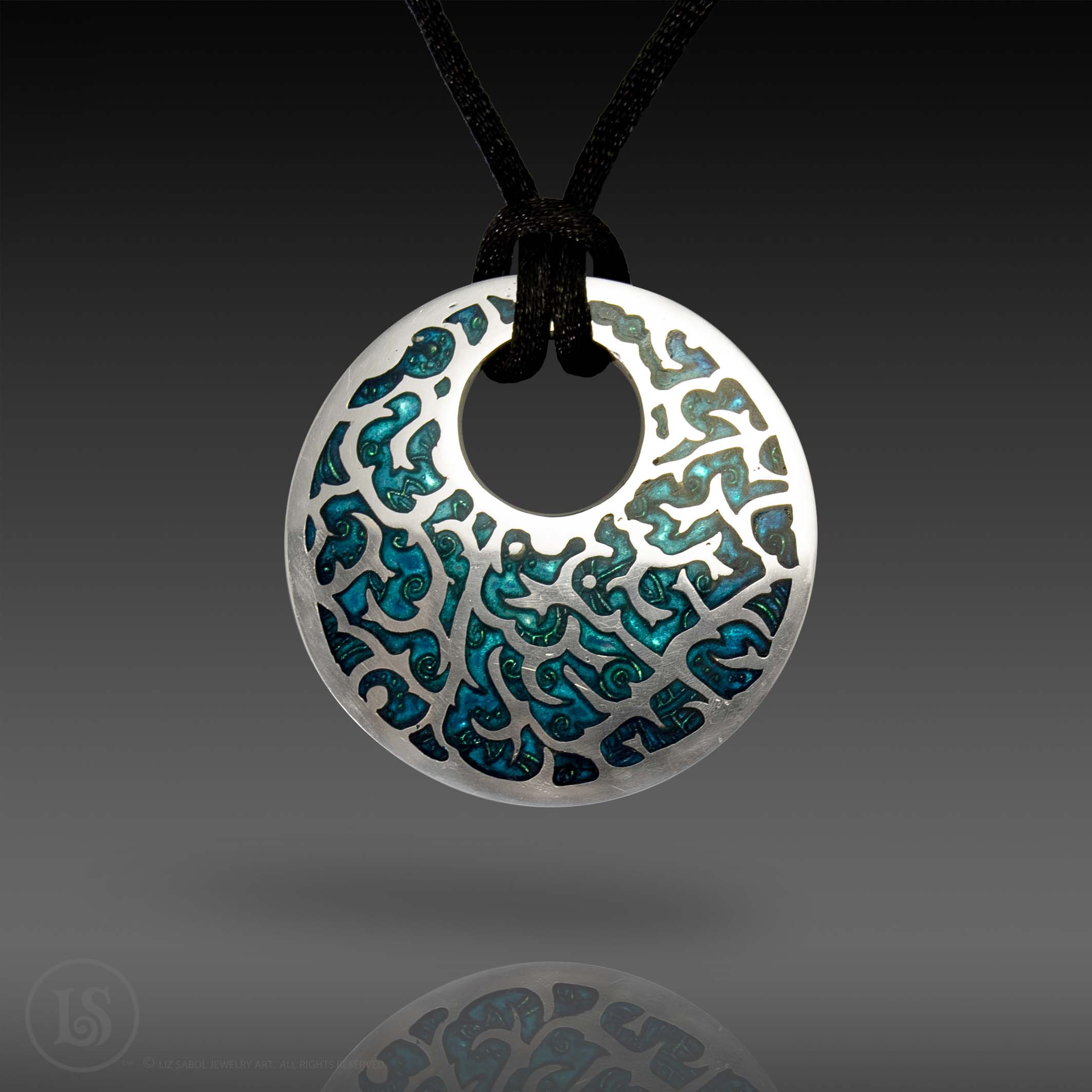 Twilight of Thorns Pendant, 960 sterling silver